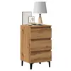 Image de vidaXL Table de chevet avec pieds en métal chêne artisanal 40x35x69 cm