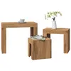Image de vidaXL Tables basses gigognes 3 pcs chêne artisanal bois d'ingénierie