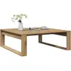 Image de vidaXL Table basse chêne artisanal 100x100x35 cm bois d'ingénierie