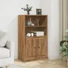 Image de vidaXL Buffet haut chêne artisanal 60x35,5x103,5 cm bois d'ingénierie