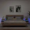 Image de vidaXL Armoires de chevet avec lumières LED 2 pcs chêne artisanal