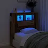 Image de vidaXL Tête de lit à LED vieux bois 100x18,5x103,5cm bois d'ingénierie
