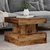 Image de vidaXL Table basse avec lumières LED vieux bois 50x50x40 cm