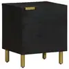Image de vidaXL Table de chevet noir 40x33x46 cm bois de manguier solide