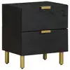 Image de vidaXL Table de chevet noir 40x33x46 cm bois de manguier solide