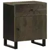Image de vidaXL Table de chevet noir 50x33x60 cm bois de manguier massif