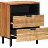 Image de vidaXL Cabinet de chevet Marron 50 x 33 x 62 cm Bois d'acacia massif