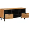 Image de vidaXL Unites TV avec tiroir Bois d'Acacia Massif 100 x 33,5 x 46 cm