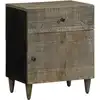 Image de vidaXL Table de chevet gris clair 50x33x60 cm bois de manguier massif