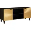 Image de vidaXL Meuble TV Noir et or 105 x 33 x 46 cm Bois d'ingénierie