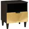 Image de vidaXL Table de chevet Noir et or 40 x 33 x 46 cm Bois d'ingénierie