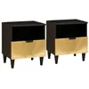 Image de vidaXL Table de chevet 2 pc Noir et or 40 x 33 x 46 cm