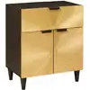 Image de vidaXL Table de chevet Noir et or 50 x 33 x 60 cm Bois d'ingénierie