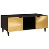 Image de vidaXL Table basse Noir et or 100 x 54 x 40 cm Bois d'ingénierie, Table basse de salon, en bois de mangue, style moderne, accent élégant, noir et or, pratique