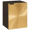 Image de vidaXL Cabinet de salle de bain avec porte Noir et or 38 x 33 x 48 cm