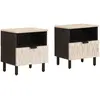 Image de vidaXL Cabinet de chevet avec tiroir 2 pcs Blanc 40 x 33 x 46 cm