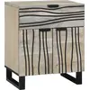 Image de vidaXL Cabinet de chevet avec tiroir Blanc et Noir 50 x 33 x 60 cm
