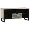 Image de vidaXL Unites TV avec tiroir Blanc 105 x 33 x 46 cm Bois d'ingénierie, Organisateur de salon, meuble TV rectangulaire moderne, console multimédia, gain de place, unité d'affichage