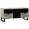 Image de vidaXL Unites TV avec tiroir Blanc 100 x 33 x 46 cm Bois d'ingénierie, Salon moderne, support en bois rectangulaire, centre de divertissement, mobilier de rangement durable, design compact