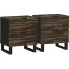 Image de vidaXL Table de chevet 2 pcs Noyer 40 x 33 x 46 cm Bois d'ingénierie