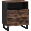 Image de vidaXL Cabinet de chevet Noyer 50 x 33 x 62 cm Bois d'acacia massif