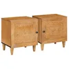 Image de vidaXL Table de chevet 2 pcs Marron Clair 80 x 50 x 40 cm, Table de chevet chic, meubles modernes, table compacte, cabinet stylé, rangement gain de place