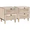 Image de vidaXL Cabinet de chevet avec tiroir 2 pcs Beige 40 x 33 x 46 cm