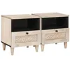 Image de vidaXL Table de chevet 2 pièces Blanc 40 x 33 x 46 cm