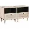 Image de vidaXL Table de chevet 2 pcs Blanc 40 x 33 x 46 cm Bois d'ingénierie