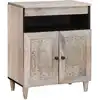 Image de vidaXL Buffet Blanc Blanchi 60 x 33 x 75 cm Bois de mangue massif