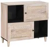Image de vidaXL Buffet Blanc Blanchi 80 x 33 x 75 cm Bois de mangue massif