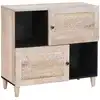 Image de vidaXL Buffet Blanc Blanchi 80 x 33 x 75 cm Bois de mangue massif