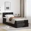 Image de vidaXL Lit ottoman avec matelas noir 90x190 cm similicuir