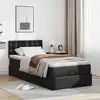 Image de vidaXL Lit ottoman avec matelas noir 90x200 cm similicuir