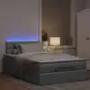 Image de vidaXL Lit ottoman avec matelas gris clair 120x200 cm tissu