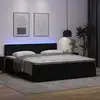Image de vidaXL Lit ottoman avec matelas & LED Noir 160x200cm similicuir