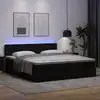 Image de vidaXL Lit ottoman avec matelas & LED Noir 180x200cm similicuir
