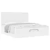 Image de vidaXL Cadre de lit ottoman avec matelas blanc 200x200 cm similicuir