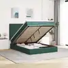 Image de vidaXL Cadre de lit ottoman avec matelas vert foncé 140x190 cm velours