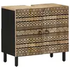Image de vidaXL Armoire lavabo de salle de bain noir bois massif de manguier