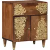 Image de vidaXL Bedside Cabinet with Door Marron miel 50 x 33 x 60 cm
