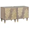 Image de vidaXL Bedside Cabinet with Door 2 pc Gris 40 x 33 x 46 cm