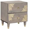 Image de vidaXL Cabinet de chevet Gris 40 x 33 x 46 cm Bois de mangue massif