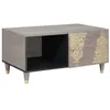 Image de vidaXL Table basse Gris 80 x 50 x 40 cm Bois de mangue massif, Table à café rectangulaire élégante, bois de mangue moderne, meubles durables avec rangement, déco fonctionnelle