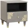 Image de vidaXL Cabinet de chevet Gris 40 x 33 x 46 cm Bois de mangue massif