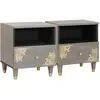 Image de vidaXL Cabinet de chevet avec tiroir 2 pcs Gris 40 x 33 x 46 cm