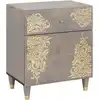 Image de vidaXL Bedside Cabinet with Door avec tiroir Gris 50 x 33 x 60 cm