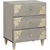 Image de vidaXL Cabinet de chevet Gris 50 x 33 x 62 cm Bois de mangue massif