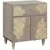 Image de vidaXL Bedside Cabinet with Door avec tiroir Gris 50 x 33 x 60 cm