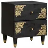 Image de vidaXL Cabinet de chevet Noir 40 x 33 x 46 cm Bois de mangue massif